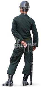 cut out asian soldier standing