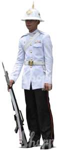 cut out asian guard standing
