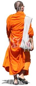 cut out buddhist monk walking