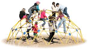 cut out children playing on the playground