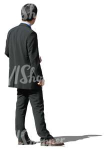 cut out asian businessman standing