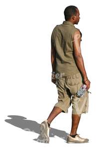 cut out black man walking