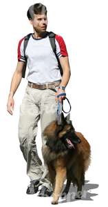 man walking with a big dog