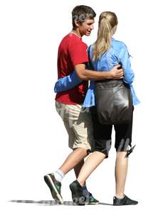 couple walking arm in arm
