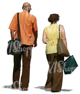 elderly couple doing some shopping