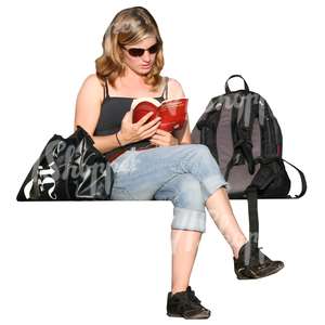 sitting woman reading a book