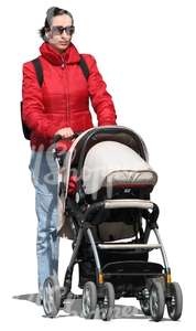 woman pushing a baby stroller