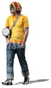 man with a drum standing