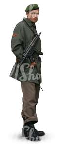 soldier with a gun standing