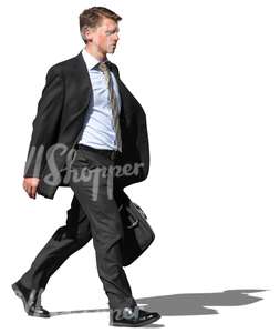 businessman with a suitcase walking