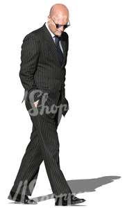 businessman in a striped suit walking