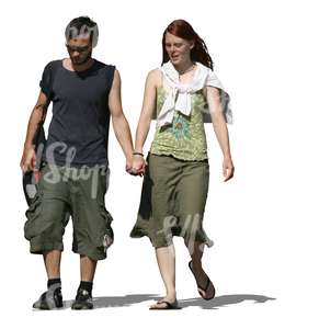 couple walking hand in hand