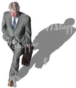 businessman walking seen from above