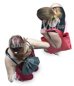 two women seen from above