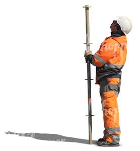 construction worker with a helmet looking up