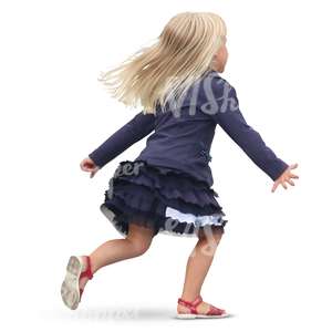 little blonde girl running around