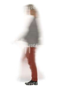 motion blur image of a woman walking