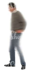 motion blur image of a man walking