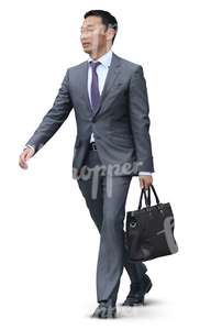 asian businessman with a handbag