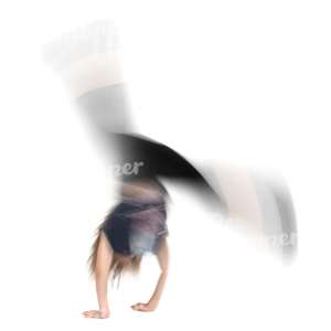 motion blur image of a child doing a cartwheel