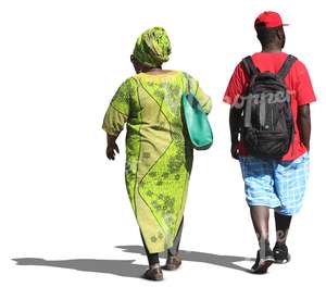 black woman and man walking