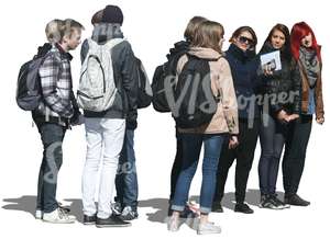 group of young people standing