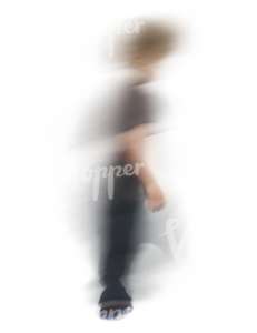 motion blur image of a child running