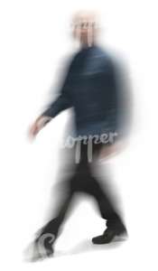 motion blur image of a man walking