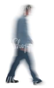 motion blur image of a man walking