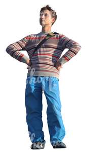 man standing seen from below