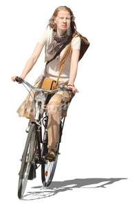 woman riding a bike in summer