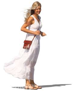 woman in a white dress