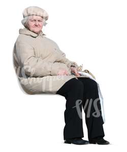 elderly woman sitting
