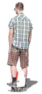 man riding an airwheel hands in his pocket
