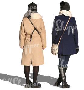 two women in winter coats