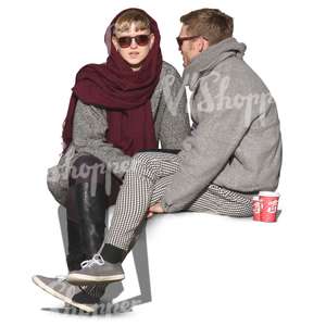 man and a woman sitting together