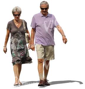 middle-aged couple walking