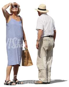 elderly couple standing