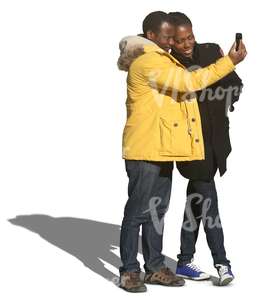 black couple taking a selfie