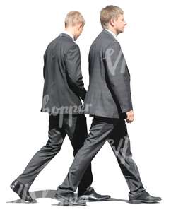 two businessmen walking