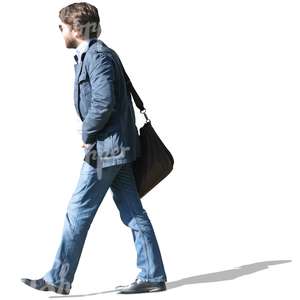 cut out man in jeans walking