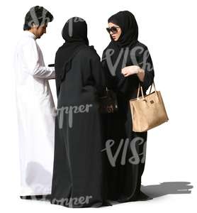 three muslims standing and talking