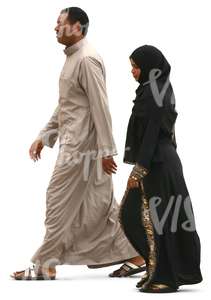 muslim couple walking