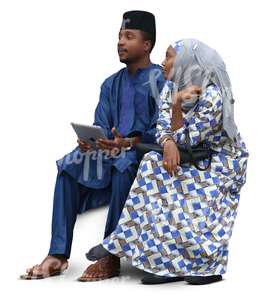 african muslim couple sitting