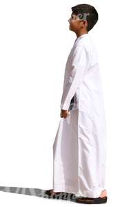 young arab boy in a thobe standing
