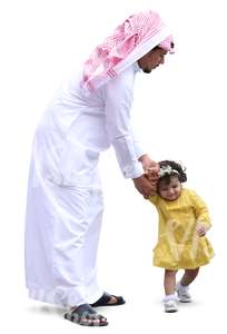 arab man playing with her daughter