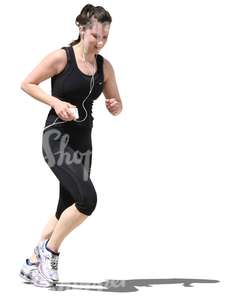 woman with headphones jogging