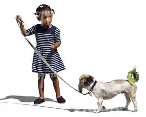 african girl with a dog