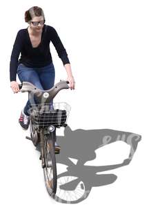 woman riding a city bike