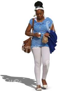 cut out african woman walking